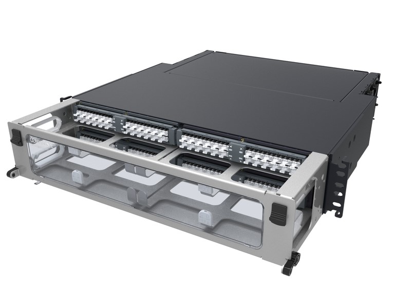 SYSTIMAX HD iPATCH 2U 192F-LC Distribution Module, LazrSPEED with Sliding Panel