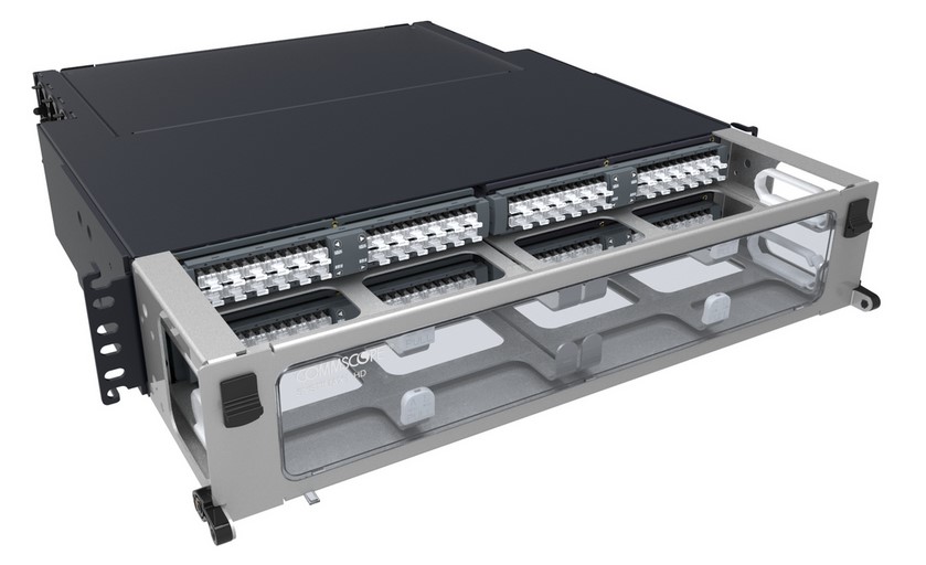 SYSTIMAX HD iPATCH 2U 192F-LC Distribution Module, LazrSPEED with Sliding Panel