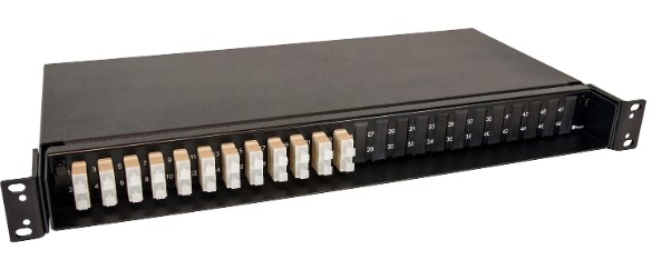 FOSS FP65S-24SC50 1U Fiber Patch Panel, 24 SC Adapters & Pigtails, OM2 50/125