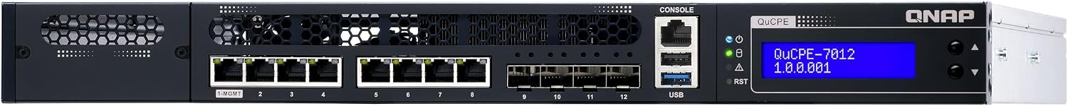 QNAP QuCPE-7012, Intel Xeon D-2146NT  32GB 2 Drive Bays 1U Rackmount NAS