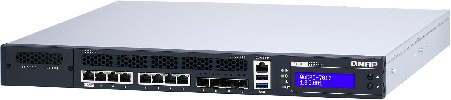 QNAP QuCPE-7012, Intel Xeon D-2146NT  32GB 2 Drive Bays 1U Rackmount NAS