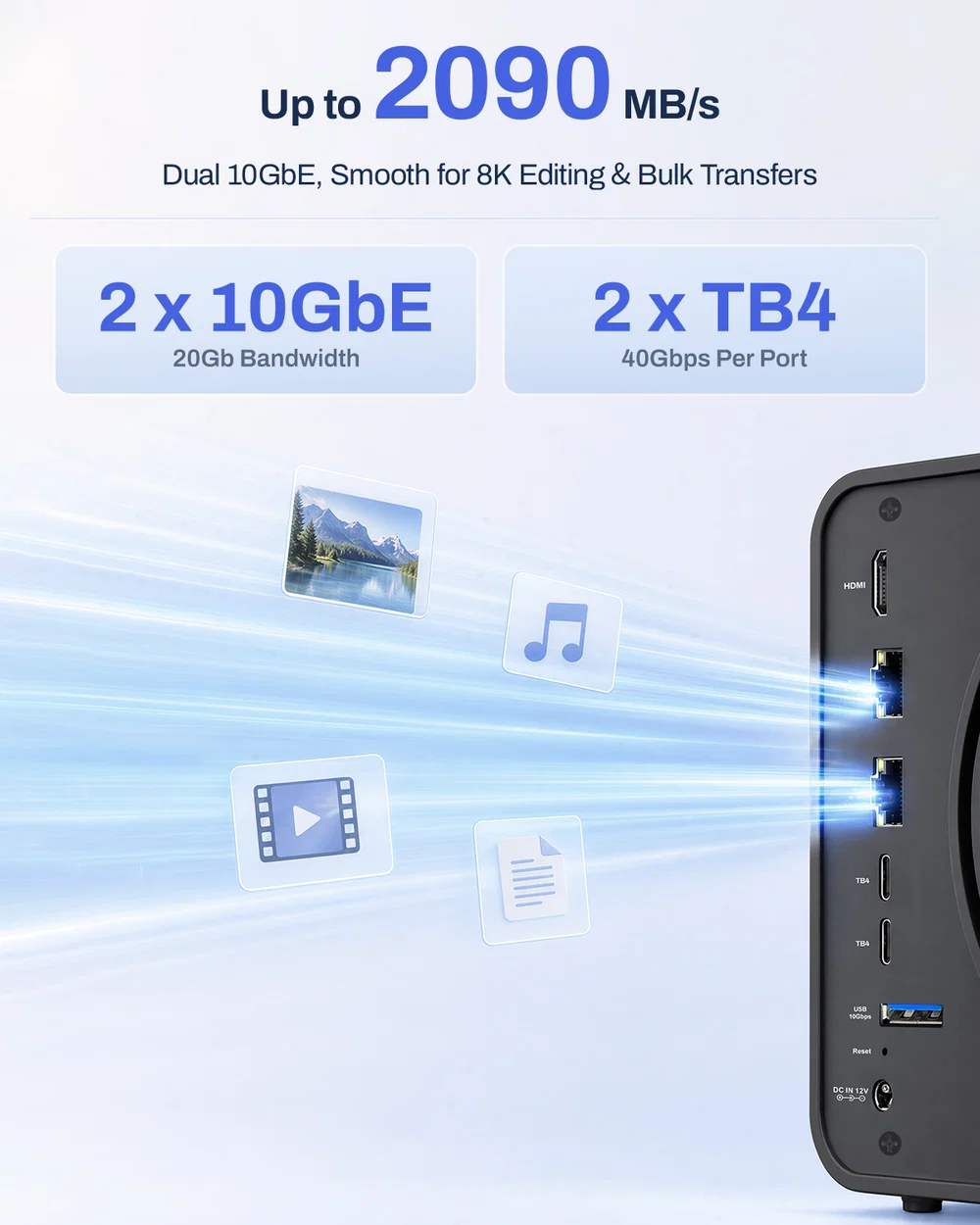 TerraMaster F6-425 Pro, Intel Core i3-1315U, 8GB Dual 10GbE ports 6-Bays AI NAS