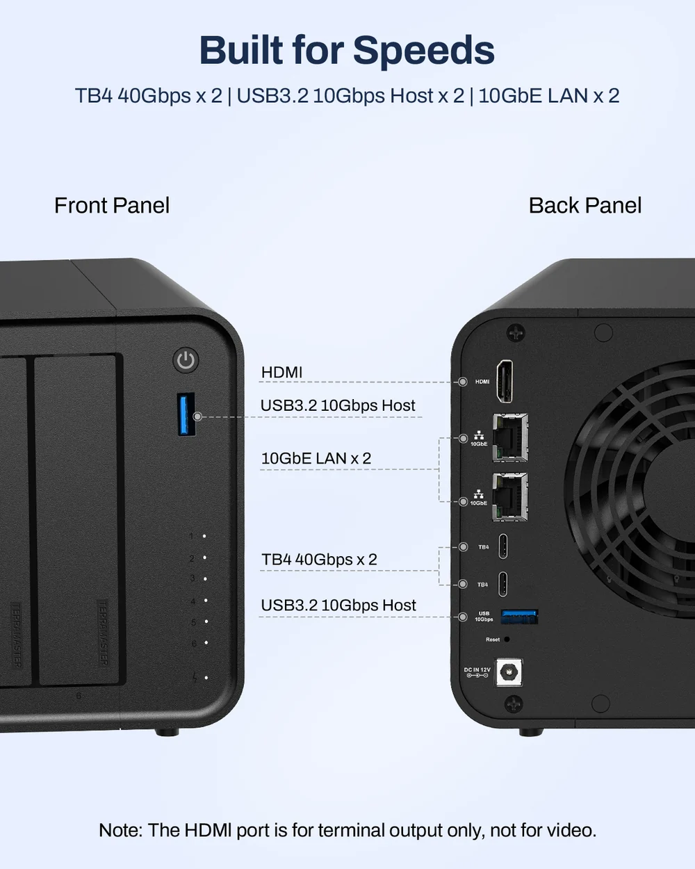 TerraMaster F6-425 Pro, Intel Core i3-1315U, 8GB Dual 10GbE ports 6-Bays AI NAS