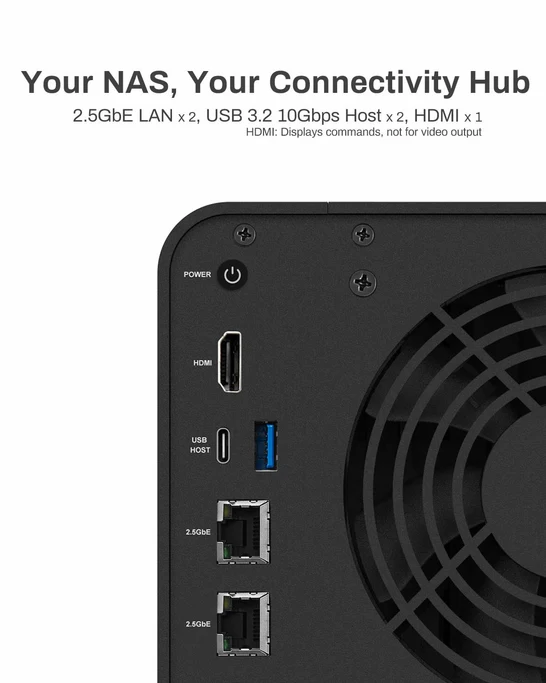 TerraMaster F4-424, Intel N95 8GB DDR5 Dual M.2 NVMe Slots 4-Bay Home NAS