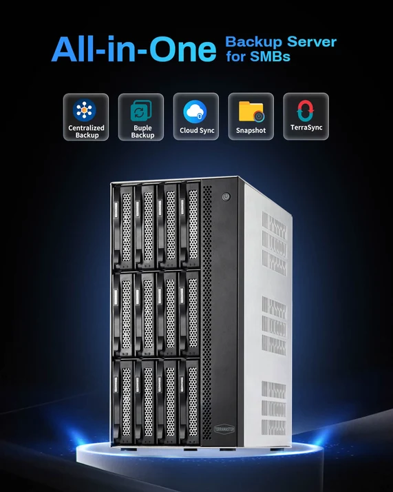 TerraMaster T12-500 Pro, Intel Core i7-1255U 16GB 12-bay NAS