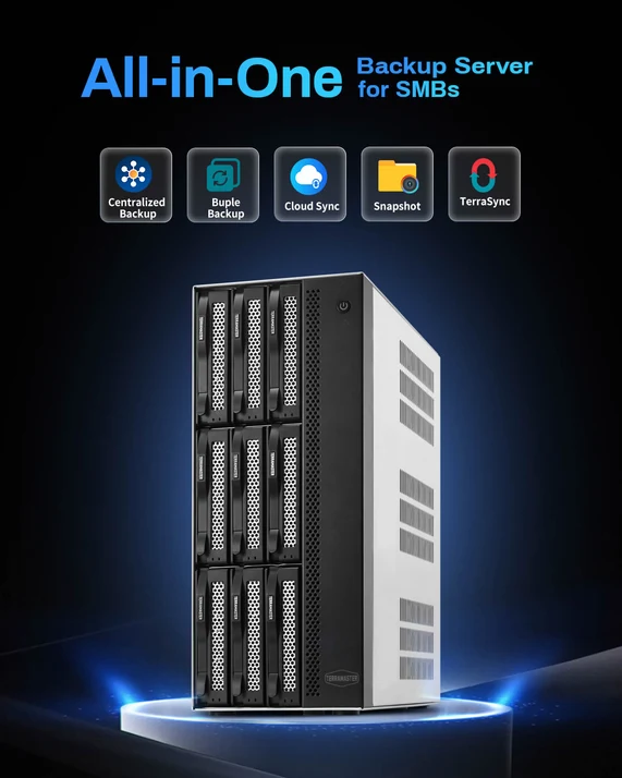 TerraMaster T9-500 Pro Intel Core i7-125 16GB Dual 10GbE ports 9-Bay NAS