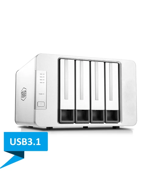 TerraMaster D4-300 4-Bay USB 3.1 Type-C External Hard Drive Enclosure DAS