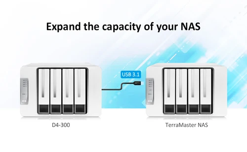 TerraMaster D4-300 4-Bay USB 3.1 Type-C External Hard Drive Enclosure DAS