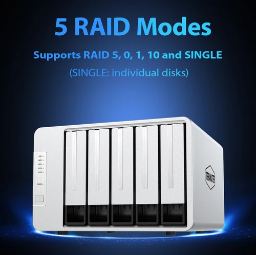 TerraMaster D5-310, 3.2 5Gbps HDD Enclosure 5-Bay USB Hard Drive Array