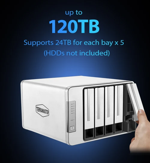 TerraMaster D5-310, 3.2 5Gbps HDD Enclosure 5-Bay USB Hard Drive Array