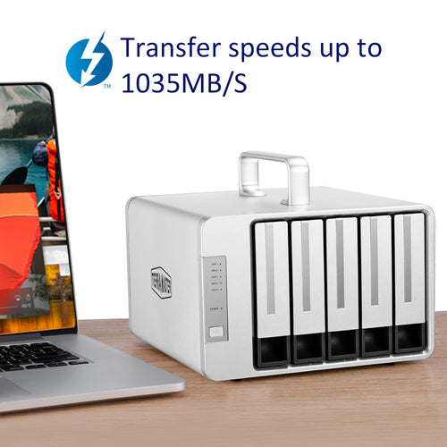 TerraMaster D5 Thunderbolt 3, 5-bay 40Gbps HDD enclosure RAID