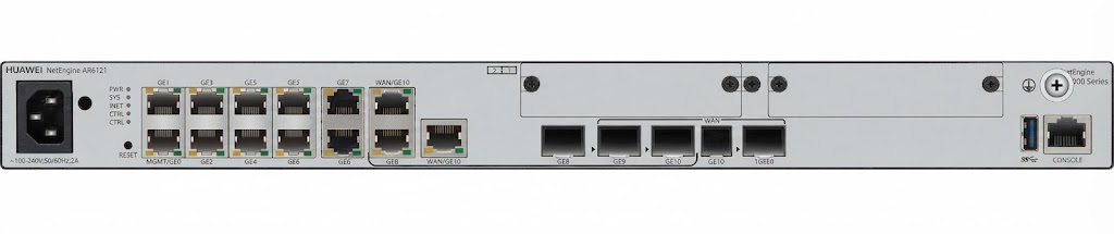 Huawei NetEngine AR6121 Router,  2Gbps SD-WAN Gateway, 1x10GE SFP+, 8xGE LAN