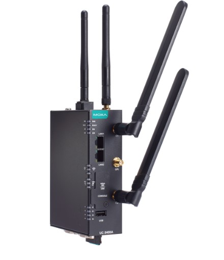 Moxa UC-3434A-T-LTE-WiFi, Arm Cortex-A53 4GB DDR4 IP30 Edge Gateway