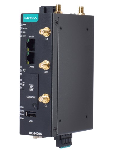 Moxa UC-3434A-T-LTE-WiFi, Arm Cortex-A53 4GB DDR4 IP30 Edge Gateway