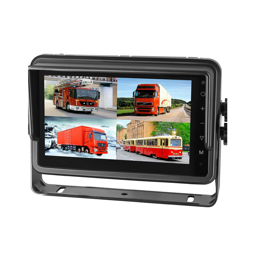 HD277R 7'' HD Waterproof Vehicle Video Recording Quad Monitor