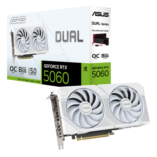 ASUS Dual -RTX5060-O8G-WHITE, GeForce RTX 5060, 8GB GDDR7 PCI Express 5.0