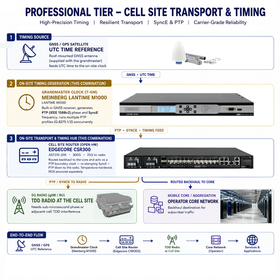 Professional Level Cell Site Transport & Timing for Aggregating Cell Sites