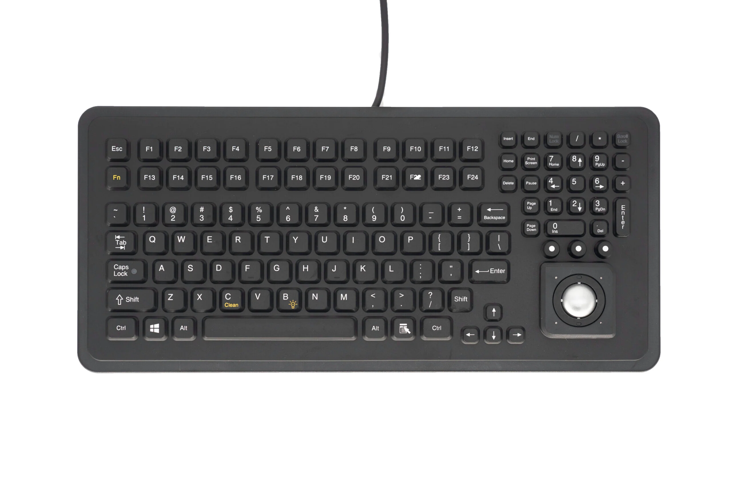 iKey PMU-5K-TB-USB, Panel Mount Keyboard with Trackball & USB Cable