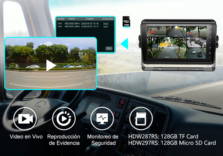 HD100297RSW HD 10.1'' 6CH IP66 Vehicle Recording AI Monitor