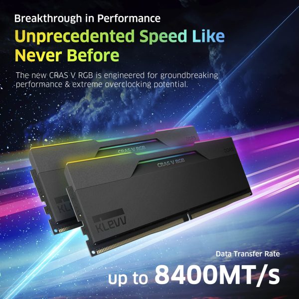 KLEVV CRAS V RGB 32GB, 2 x 16GB 7200MT/s DDR5 DIMM Memory Kit