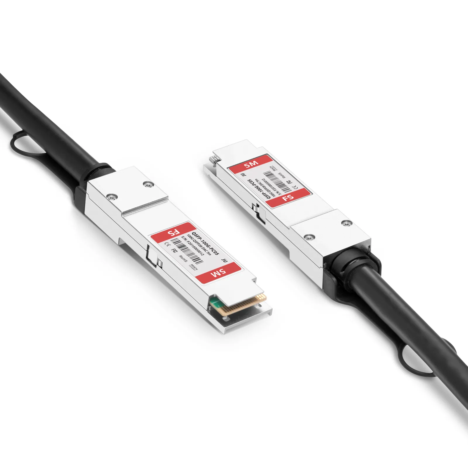 Fs.com QSFP-100G-PC05, 5m (16ft) 100G QSFP28 Passive Copper Twinax Cable