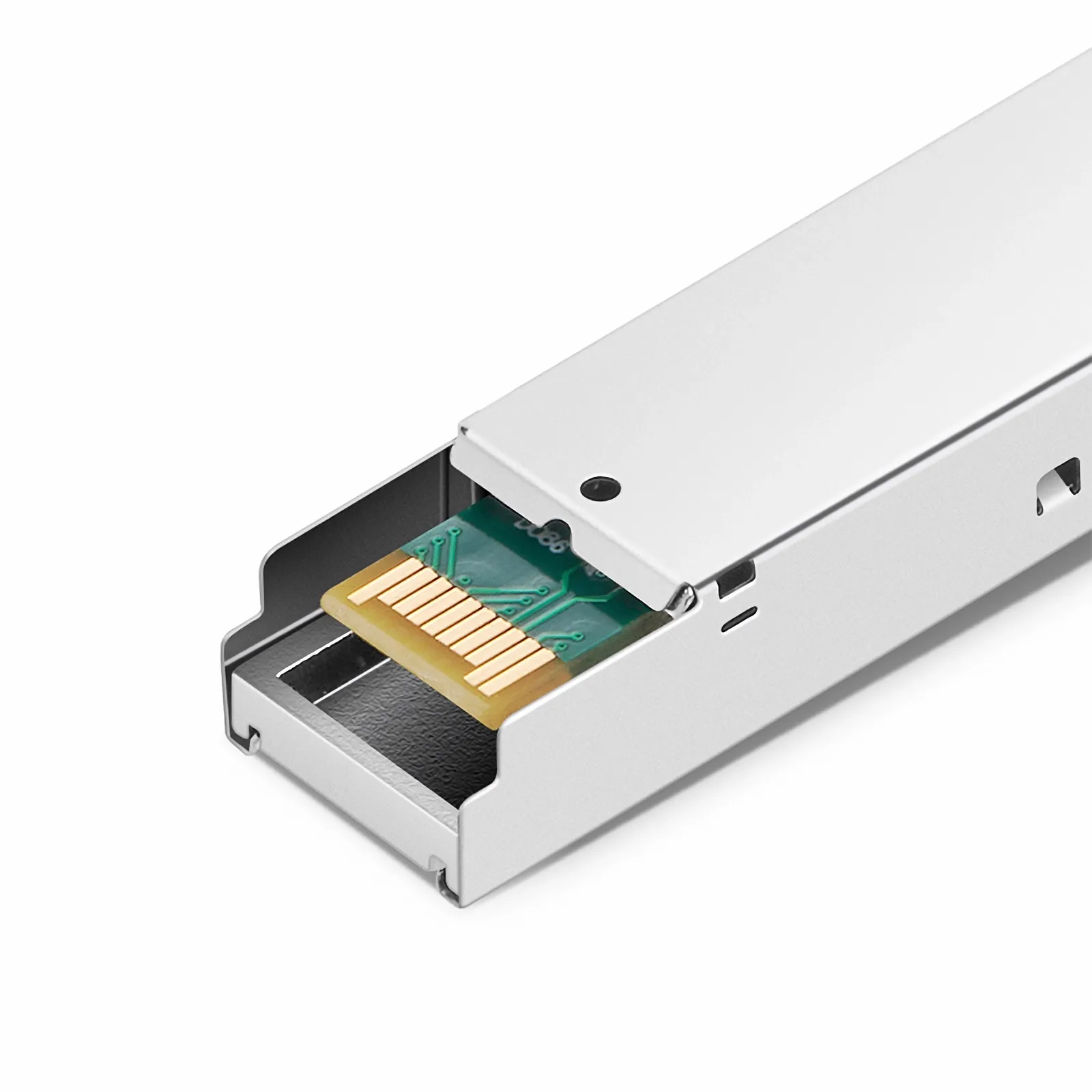 FS.com SFP1G-EX-31-I SFP transceiver gold edge connector and PCB detail