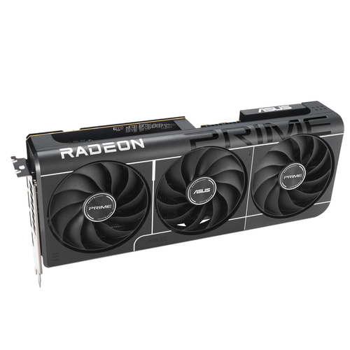 Rear I/O ports and PCIe 5.0 connector on ASUS Prime RX 9070 graphics card