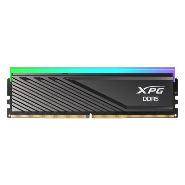 Front view of Adata XPG Lancer Blade DDR5 RAM showing RGB lighting bar