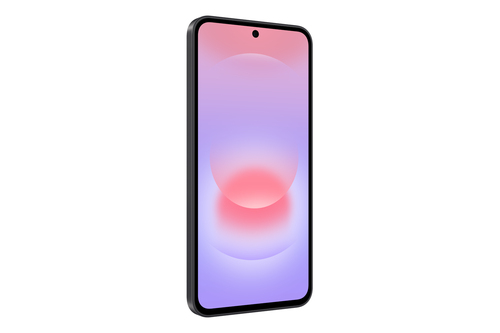 Samsung Galaxy A37 5G angled front view highlighting the 120Hz screen and punch-hole camera