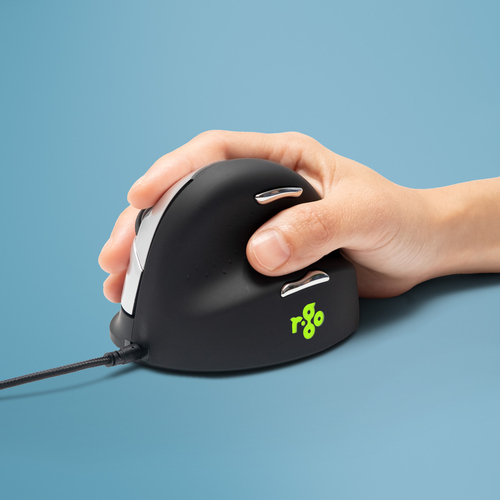 R-Go Tools Ergonomic mouse, Wired, black, Right-hand, USB Type-A, 3500 DPI Black