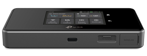 TP-Link portable Wi-Fi 6E hotspot router with display screen image