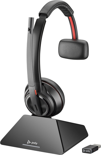 POLY Savi (8D3J8AA#ABB) 8210-M Office DECT Mono, 1880-1900 MHz, Wireless, Headset/Headphones, Black