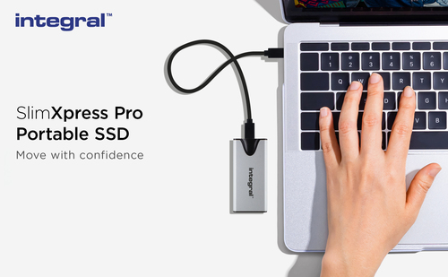 Integral SlimXpress Pro , 1 TB, USB Type-C, USB 3.2 Gen 2x2, 2000 MB/s, Silver