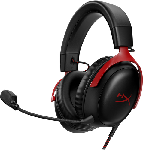 HyperX Cloud III - Gaming Headset (Black/Red), Wired, Gaming, Black & Red Headphone