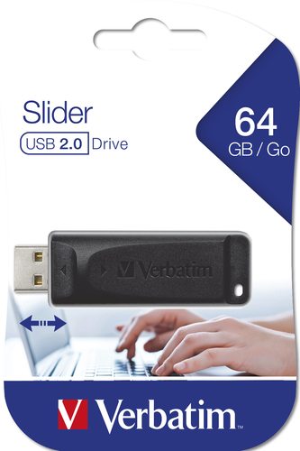 Verbatim Slider 64GB USB 2.0 black storage memory stick