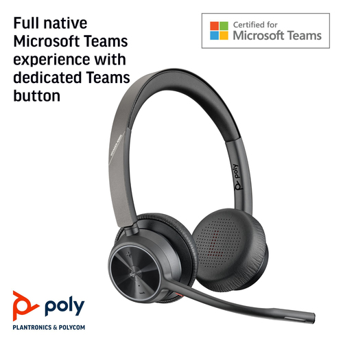 POLY Voyager (77Y98AA) 4320 USB-A +BT700 dongle, Wired & Wireless, 20 - 20000 Hz, Headset/Headphones, Black