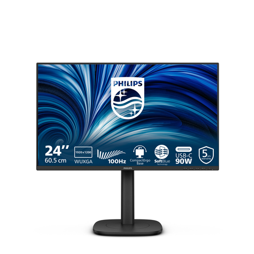 Philips 3000 Series 24B2U3301D/00 24.1-inch WUXGA LCD monitor with 1920 x 1200 resolution in black