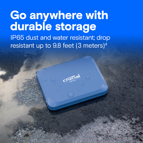 Crucial X10 2 TB, USB 3.2 Gen 2x2 Type-C, 2100 MB/s External SSD