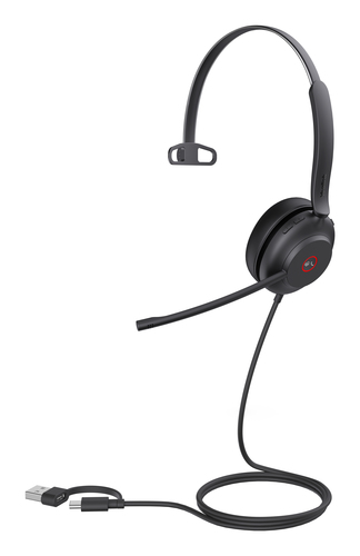 Yealink UH37 Mono USB-C/A (1308142), Wired, 20 - 20000 Hz, Headset/Headphones, Black