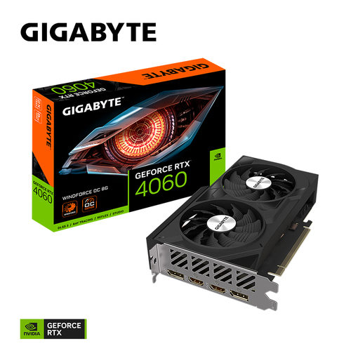 GIGABYTE NVIDIA GeForce RTX 4060 WINDFORCE OC 8GB GDDR6 8K Display Ada Lovelace Video Card