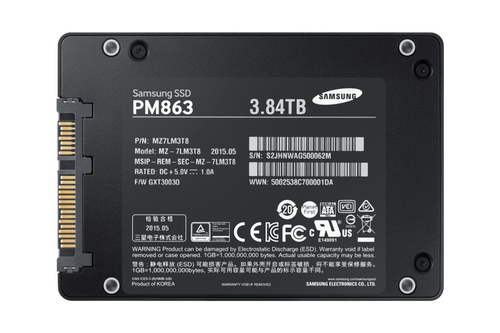 Samsung PM863, 3.84 TB 2.5" 540 MB/s 6 Gbit/s SATA SSD