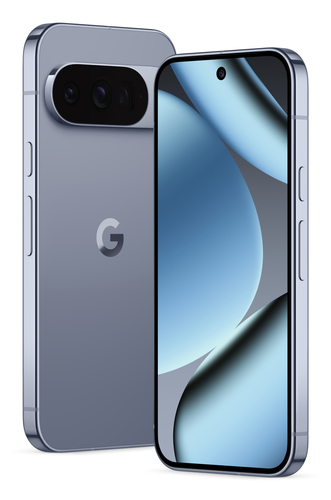 Google Pixel 10 Pro grey rear view with triple camera and 50 MP main sensor