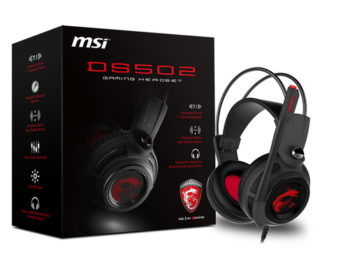 MSI DS502 7.1 Virtual Surround Sound, Wired, Gaming Headset/Headphone