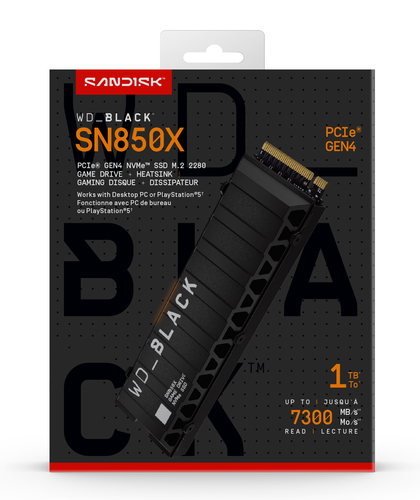 Western Digital Black SN850X 1TB M.2 NVMe SSD –Ultra-Fast 7300MB/s Storage Drive