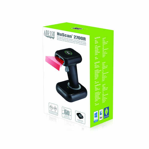 Adesso NuScan 2700R 1D/2D 640x480 pixels Handheld Barcode Scanner