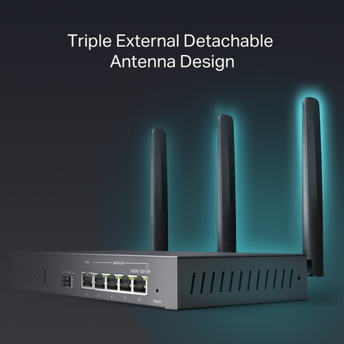 TP-Link AX3000 router close up showing dual-band antennas