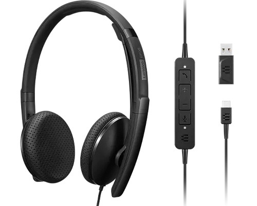Lenovo (4XD1M39028), Wired, 20 - 20000 Hz, Headset/Headphones, Black