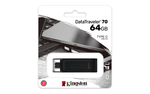 Kingston DataTraveler 70 USB Type-C drive side angle image