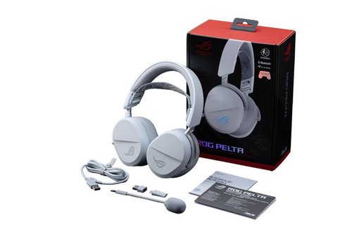 ASUS ROG Pelta white gaming headset top view elastic strap