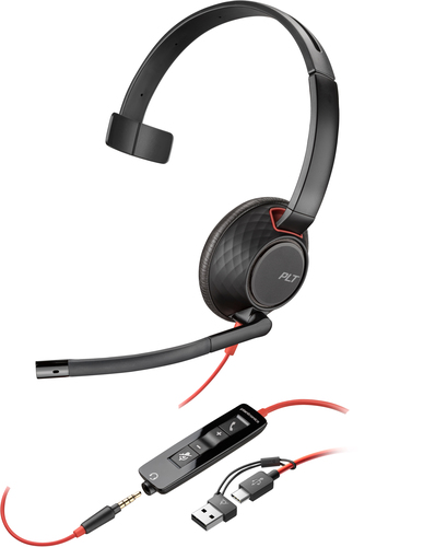 POLY Blackwire 5210 (8X230A6) Monaural 3.5mm+USB-C/A, Wired, Headset/Headphones